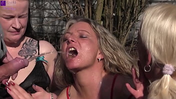 3 Parking Lot Sluts In Action! Several Foreign Cocks Pissed Us Into Our Slut Mouths!