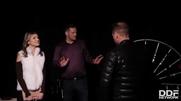 Submitting To Double Penetration - anal, stockings, blowjob, brunette, skinny, high-heels, bdsm, russian, ass-to-mouth, handcuffs, whip - Video 3451018