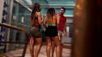 Amazing Threesome With Two Big Ass (brazilian Gold Diggers)