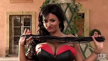 Busty Latex Solo Outdoors