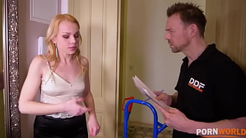 Delivery Guy Crams Young Bombshell Rebecca Sharon' Tight Ass With Fat Cock Gp1052