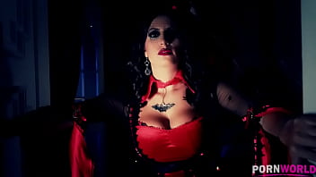 Her Tricky Treat - Brunette-bra-curvy-high-heels-solo-lingerie-huge-tits-large-areolas-romanian-big-tits-hall