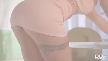 Busty Babe' Boredom Relief: A Glass Dildo Ride At Home