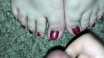 Latina Slut Lets Me Shoot My Cum All Over Her Sexy Feet (cumshot) - cumshot, cum, latina, sexy, slut, amateur, POV, jizz, fetish, heels, footjob, feet, kink, toes, sole - Video 1604499