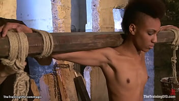 Skinny Ebony Trainee Rough Fucked