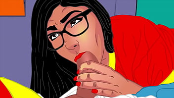 Mia Khalifa' Perfect Bubble Booty Cartoon Parody Blowjobs And Wet Ass Pussy - Full Vid In Red