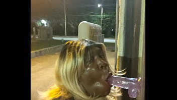 Sucking Dildo Attached You Building Pt.1