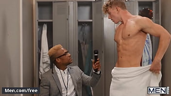 (adrian Hart) Gets Distracted During The Interview When (felix Fox) Strips Down To Nothing But A Towel - Men - Follow And Watch Felix At