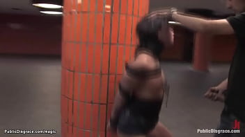 Babe Hogtied And Fucked In Public