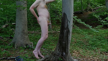 Naked Peeing Outdoors In The Forest