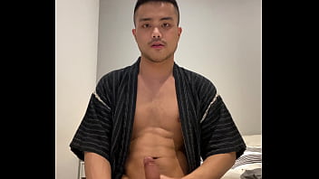 Asian Boy In Jinbei Stroking