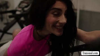 Horny Dude Barebacks Busty Shemales Ass