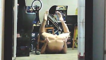 Doing Horny Kinky Naked Stunts - In The Mirror