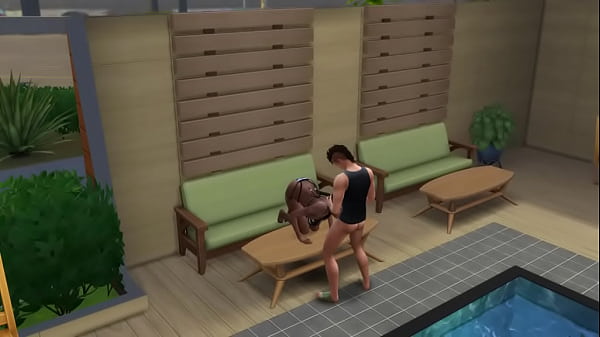 Жопастая мулатка посидела на лице у азиата возле бассейна