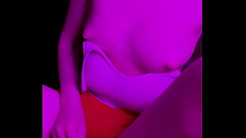 Step Sister In Orange Panties Decided To Masturbate At Night And Insert A Big Dildo Into Herself