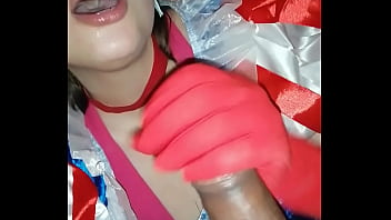 Beautiful Brunette Sucking Boysfriends Dick