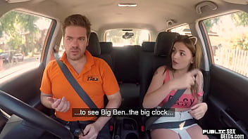 Tattoo Babe Publicly Banged Outdoor In Car By Driving Tutor