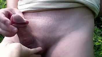 Sexy Milf Frina Outdoors Undressed Young Guy And Jerked Off Cock. Guy Cumshot. Old Young Outside. Taboo