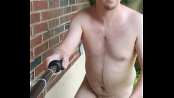 Nudist Exhibitionist Man/male Walking Naked Outside/outdoors For Neighbors To See And Enjoy