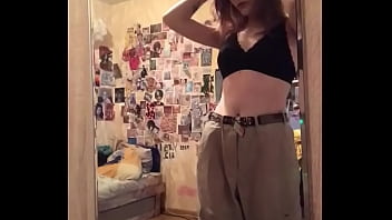 Masturbating Pussy In Front Of The Mirror.