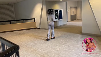 Flashing Pierced Nipples In Elevator