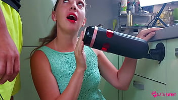 Girl Try To Simulate A Threesome And Test An Amazing Sex Toy - Male Masturbator! Active By Nata Sweet