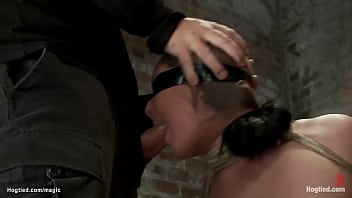 Blindfolded Slave Deep Throat Fucked