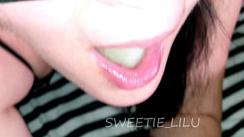 Gets A Load In Her Mouth. Stepson Cumshot His