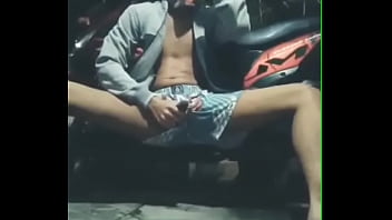 College Twink Masturbation Outdoor