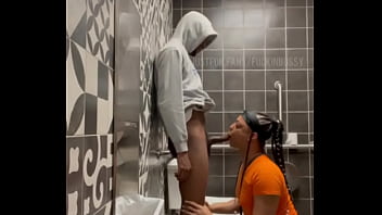 Tranny Sloppy Sucking Dl Big Dick In Public Restroom