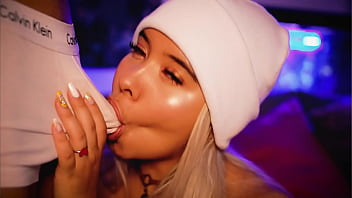 Horny Blonde Plays With Her Young Stepbrother' Cock While Still In Boxers