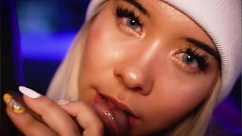 Sexy Blowjob From A Beautiful Colombian Blonde Very Close To The Camera