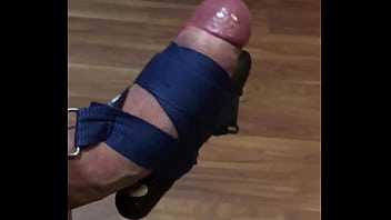 Guy With 8 Inch Cock Cums When Trying Homemade Vibrator For The First Time