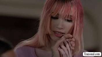 Tattooed Guy Barebacks Shemale Stepsister