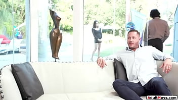 Adultmovs.com - Brunette Deepthroats And Fucks Neighbor