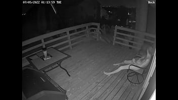 Masturbating On Back Deck At Night