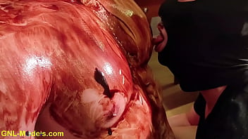 He' Body Is Covered In Chocolate!! Lets Lick It All Up And Suck His Nipples! Hot