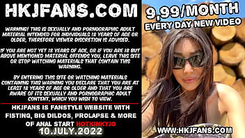 Hotkinkyjo Self Anal Fisting, Gape _ Prolapse In Public Near Log Pile