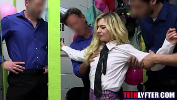Blonde Teen Thief Gangbanged By Security Guards