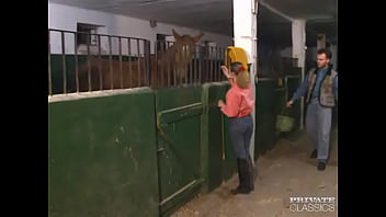 Angelica Bella And Nicolette, Assfucked By A Stud In A Stable