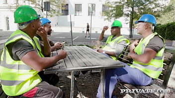 Blonde Nympho Takes On Black Studs