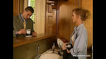 Milf Jessica Flame Keeps Her Hubby From Going To Work With A Blowjob