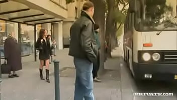 Amy Sits On The Bus Near A Standing Man And Arouses Him For Sex