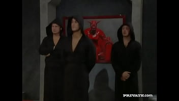 Daniella Schiffer And Ellen Get Dpd By A Couple Horny Hooded Fuckers