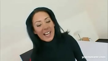 Brunette Jacky Brown Gives Pov Filmed Blowjob And Handjob For Facial