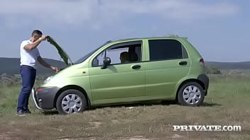 Hot Hitchhiker Alana Moon Gets A Creampie