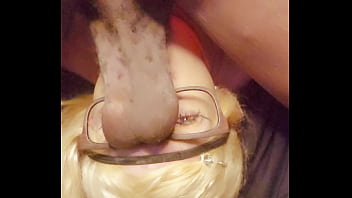 Huge Cock Destroys Sissy' Throat Upside Down