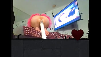 Horny Sissy Having Hardcore Dildostick Anal Fuck