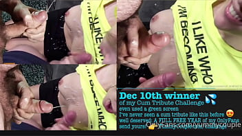 Cum Tribute Champion! I Won Yummycouple' Cumshot Tribute Contest With This Video Of Me Jerking Off My Big Dick And Cumming On Mrs Yummy' Tits Alongside Mr Yummy