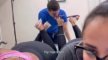 Goddess Kiffa Mr Pine And Vic - Sexy Step-aunt Double Havaianas Make Stepson Foot Worship Their Flip Flops Ep 2 - Foo...